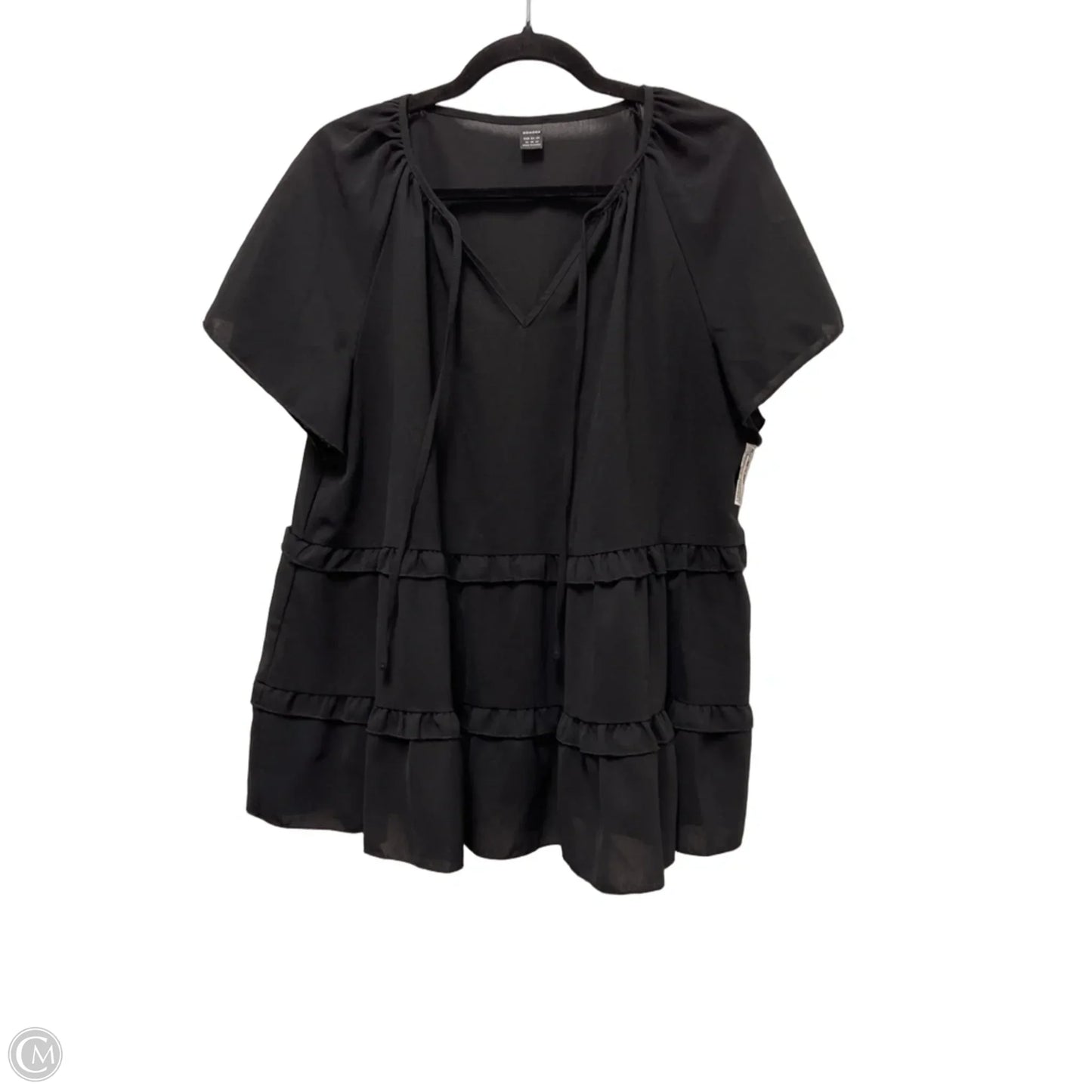 Top Short Sleeve By Clothes Mentor In Black, Size: Xl