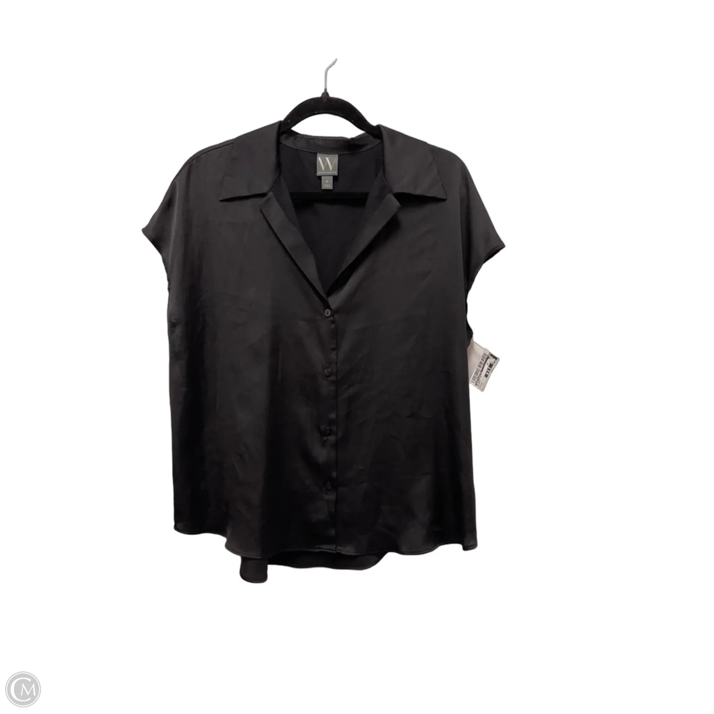 Blouse Short Sleeve By Worthington In Black, Size: M