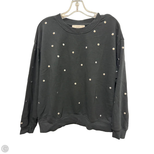 Sweater By Loft In Black & Silver, Size: Lp
