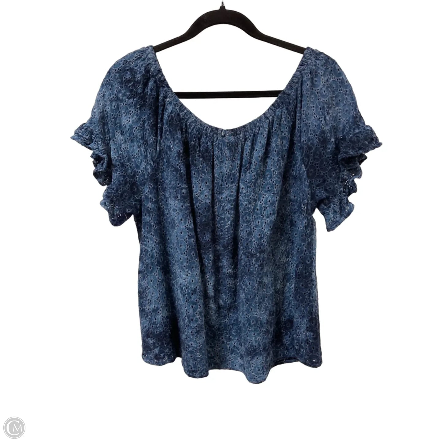 Top Short Sleeve By Knox Rose In Blue, Size: L