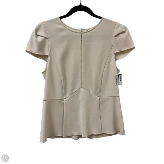 Top Short Sleeve By Rebecca Taylor In Cream, Size: M