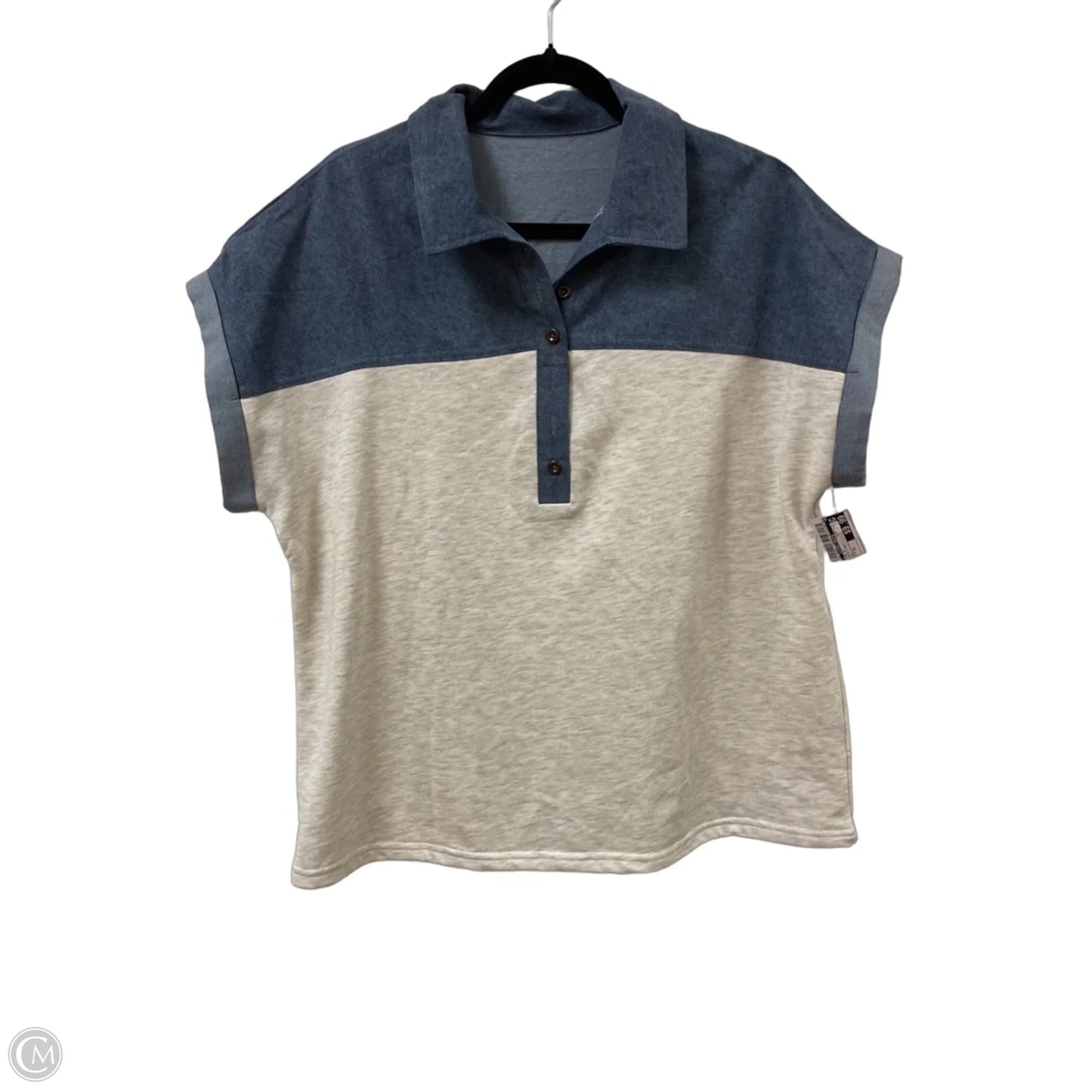 Top Short Sleeve By Clothes Mentor In Blue & Grey, Size: Xl