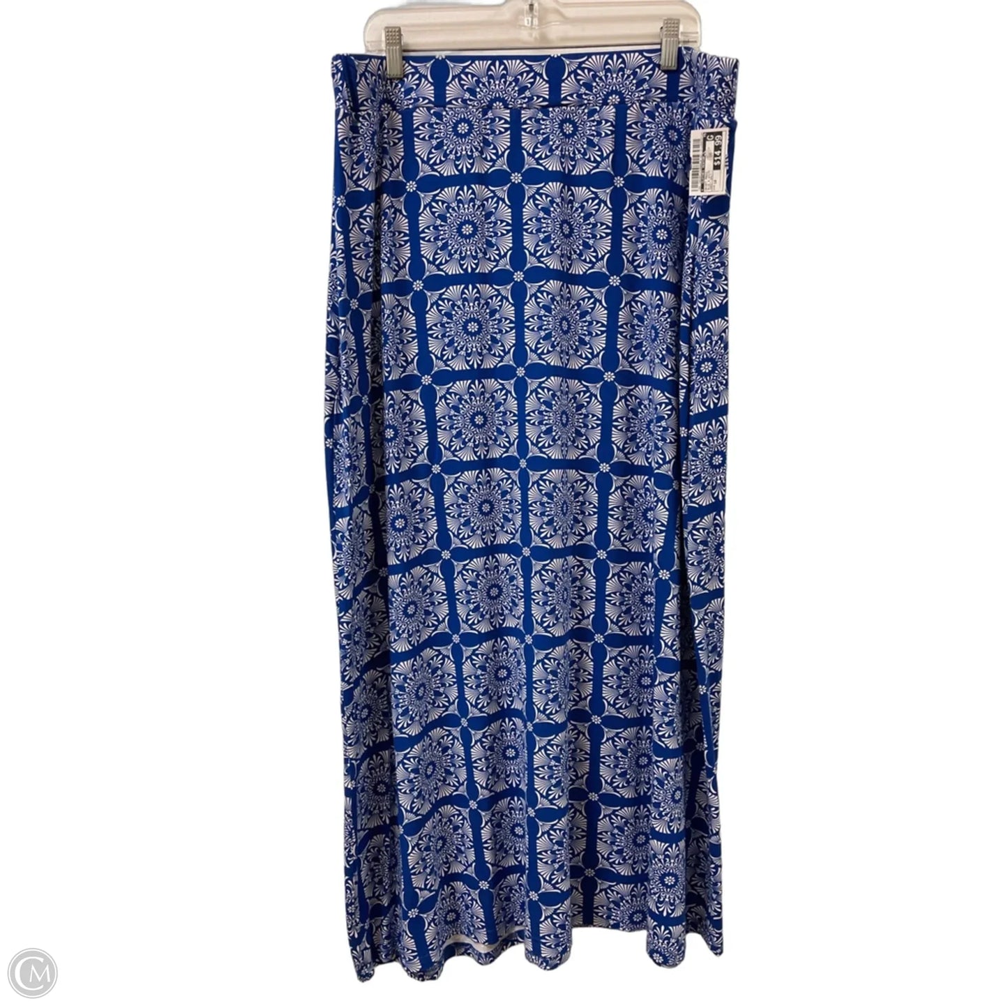 Skirt Maxi By Clothes Mentor In Blue & White, Size: 18