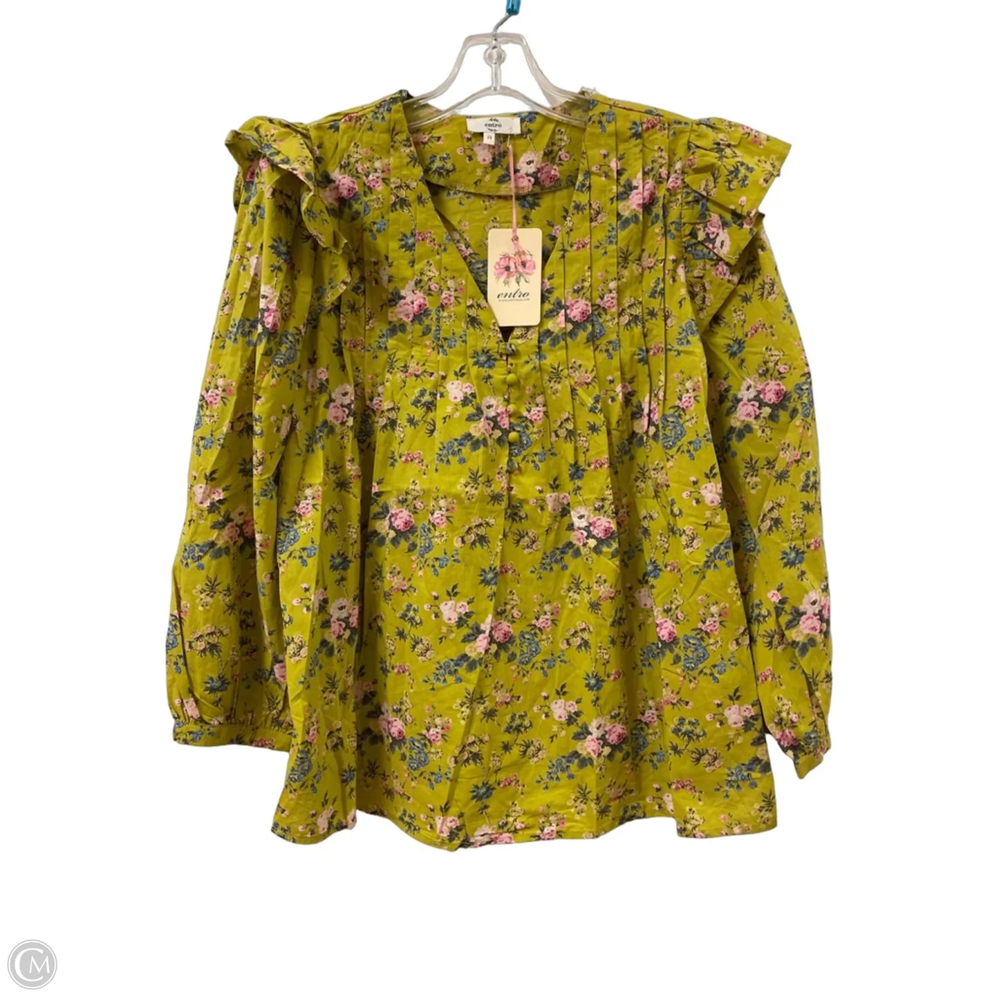 Top Long Sleeve By Entro In Green, Size: M