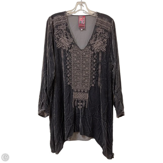 Tunic Designer By Johnny Was In Grey, Size: L