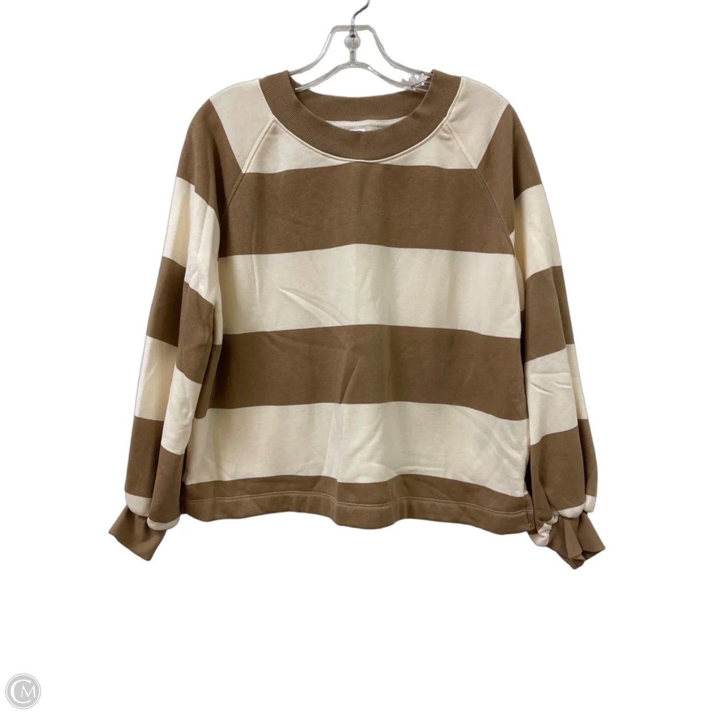 Sweatshirt Crewneck By Old Navy In Brown & Cream, Size: S