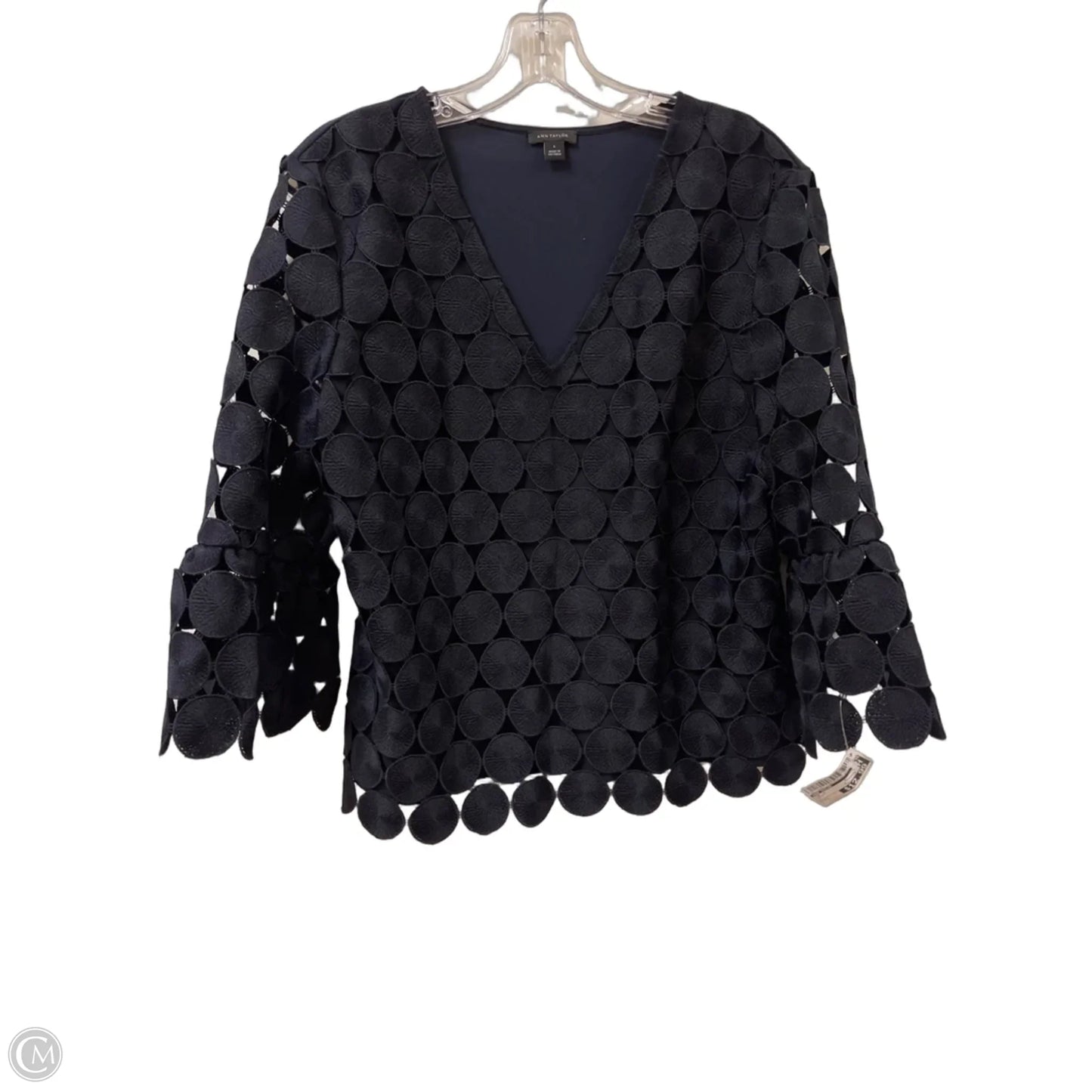 Top Long Sleeve By Ann Taylor In Navy, Size: L