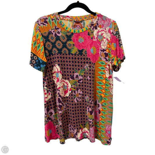 Top Short Sleeve Designer By Johnny Was In Multi-colored, Size: S