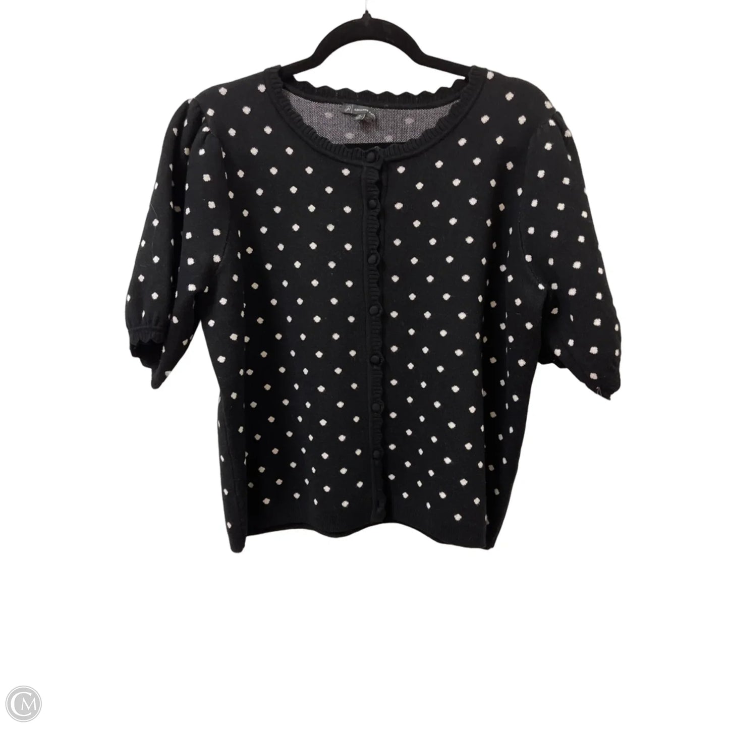 Sweater Short Sleeve By Adrianna Papell In Black & White, Size: Xl