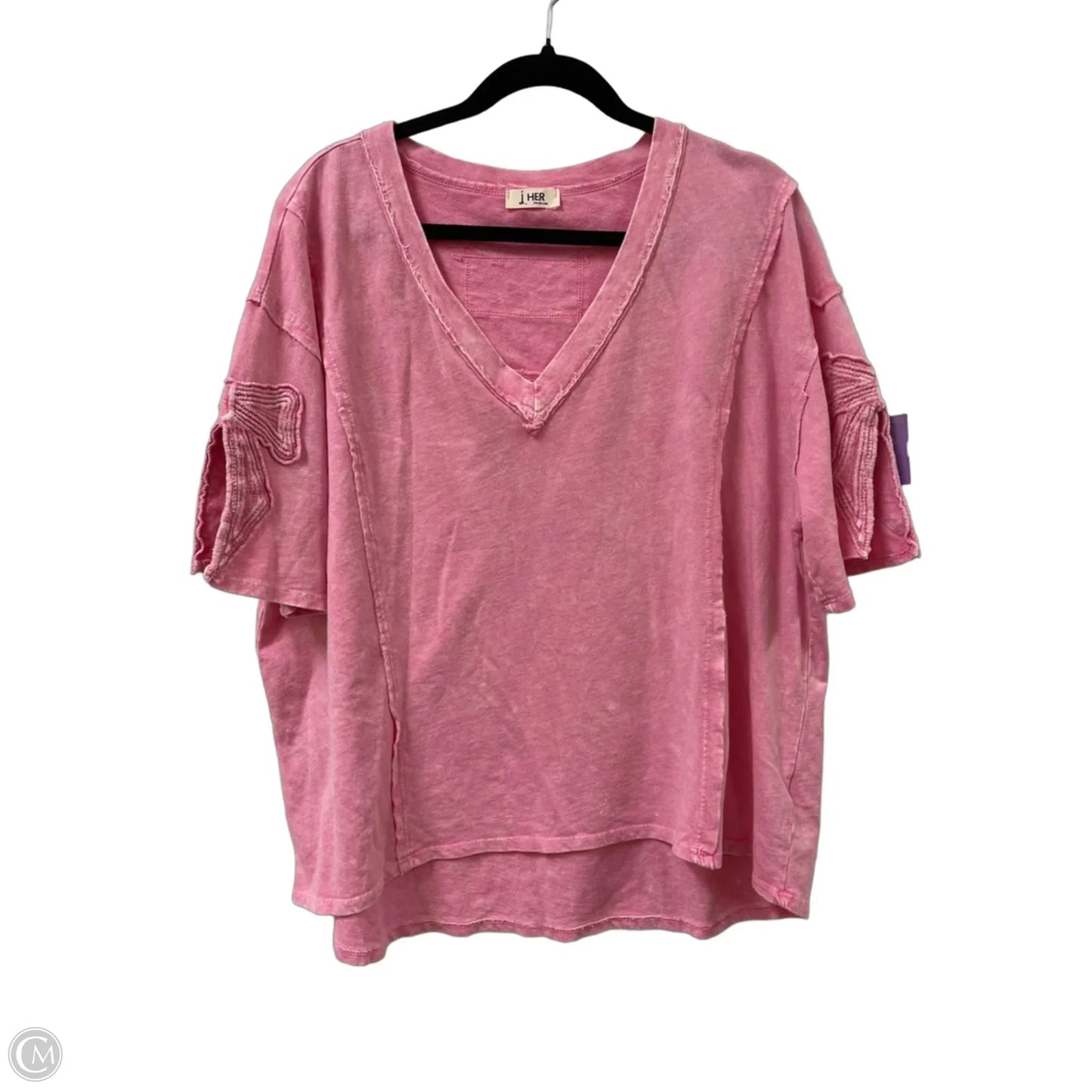 Top Short Sleeve By Clothes Mentor In Pink, Size: L