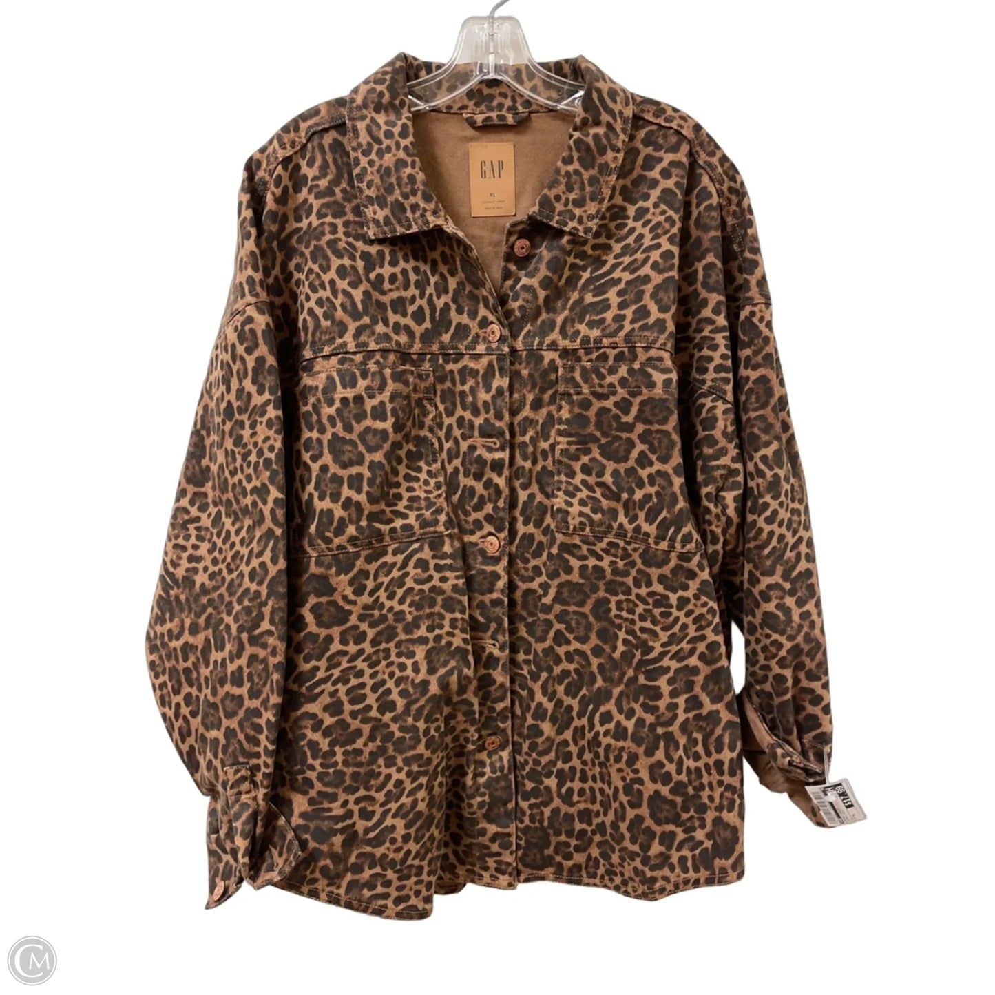 Jacket Denim By Gap In Animal Print, Size: Xl