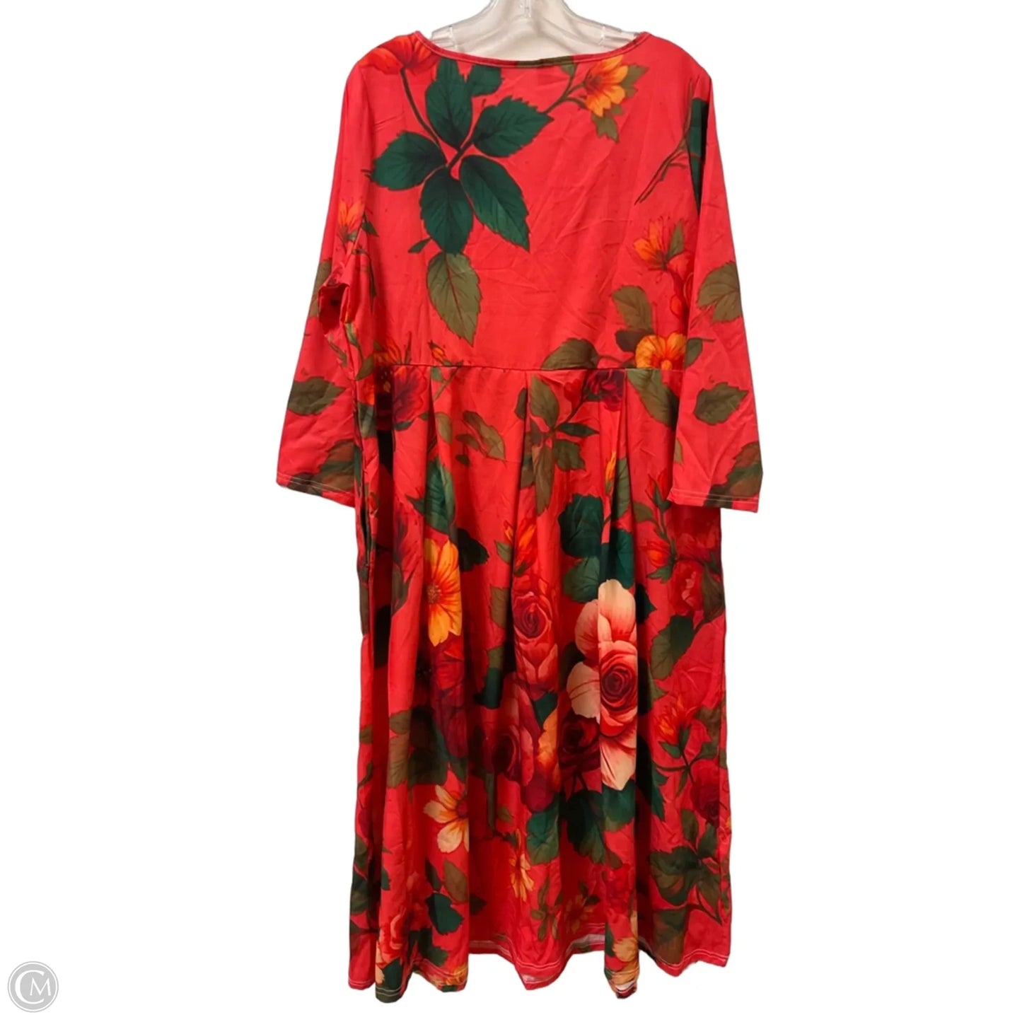 Dress Casual Maxi By Clothes Mentor In Green & Red, Size: Xl