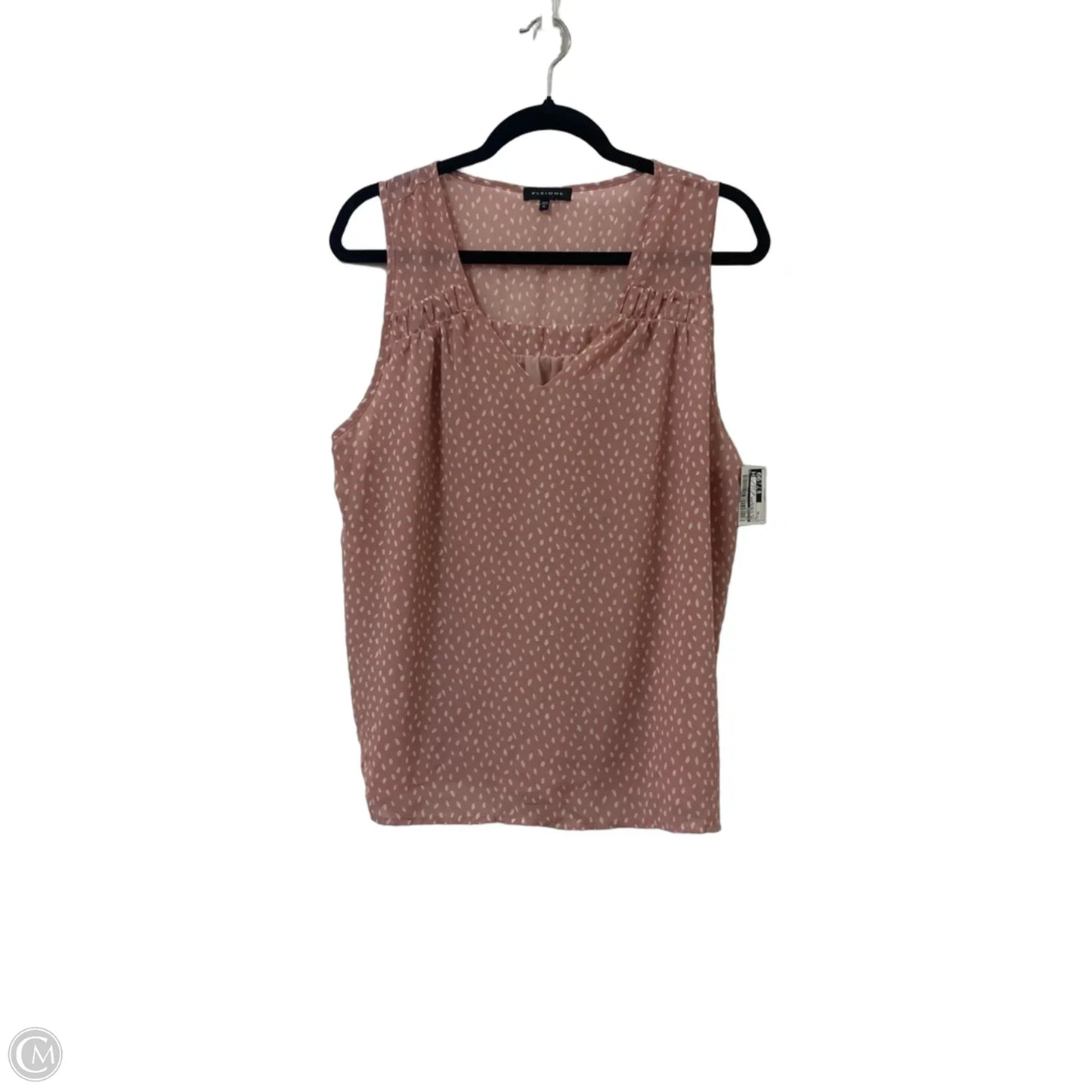 Top Sleeveless By Pleione In Pink & White, Size: Xl