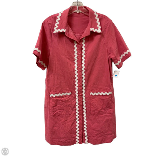 Dress Casual Short By Entro In Pink & White, Size: L