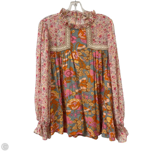 Top Long Sleeve By Jodifl In Floral Print, Size: L
