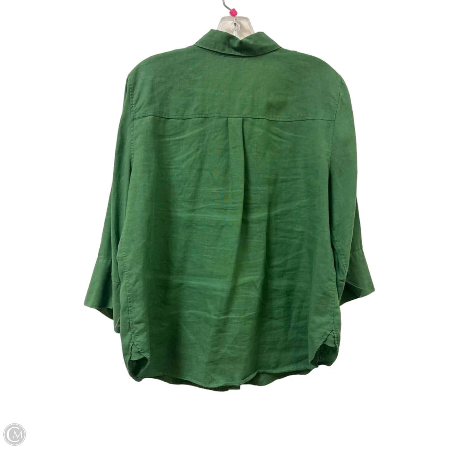 Blouse Long Sleeve By Chicos In Green, Size: L