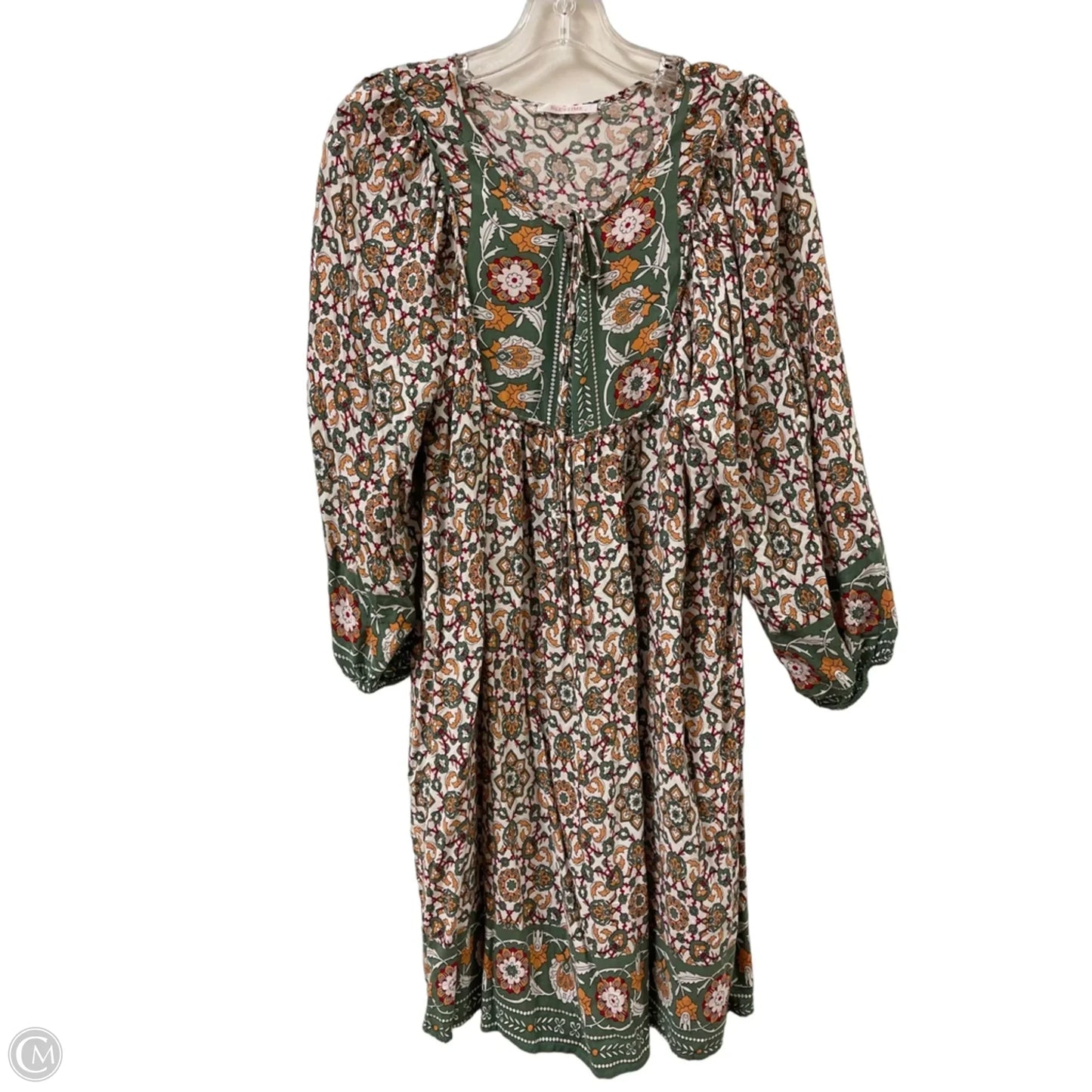 Dress Casual Short By Clothes Mentor In Green & Orange, Size: L