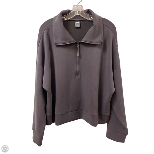Athletic Sweatshirt Collar By Avia In Grey, Size: 1x