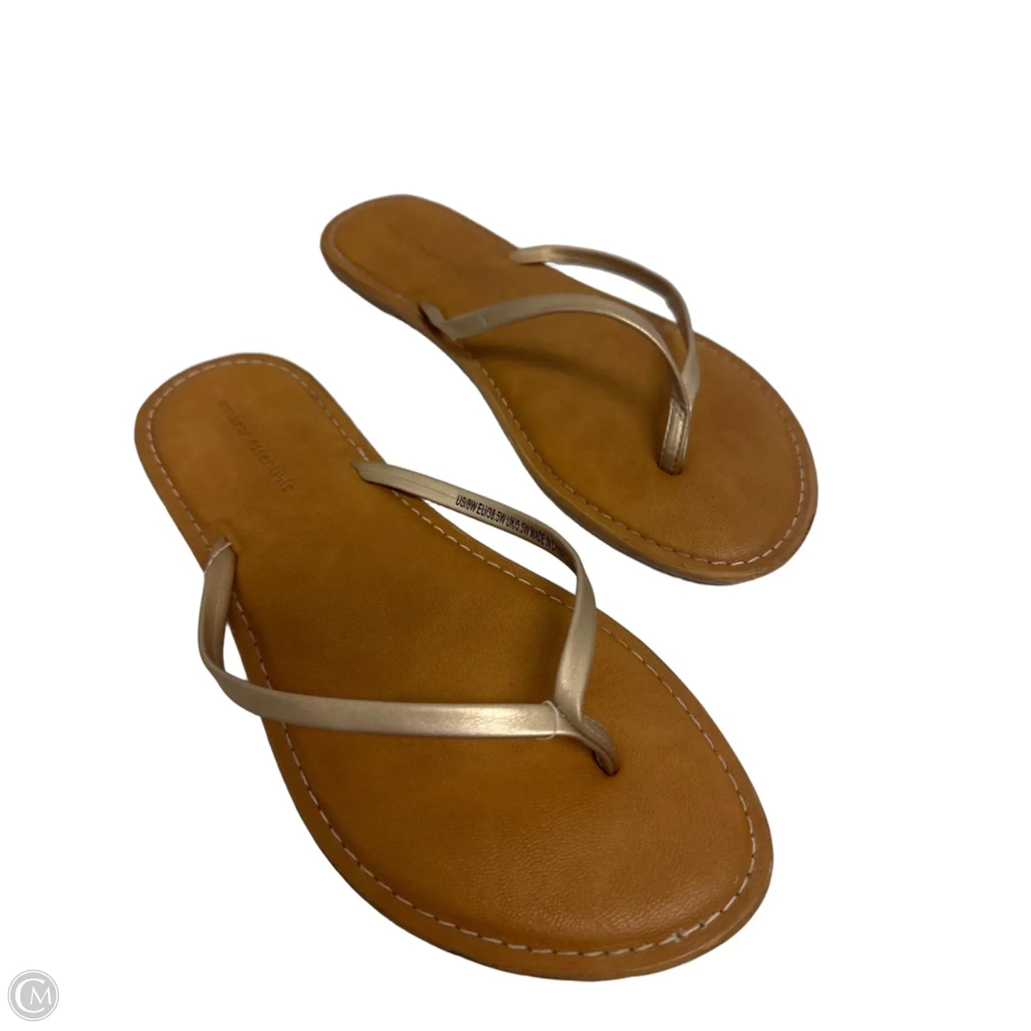 Sandals Flip Flops By Amazon Essentials In Gold, Size: 8