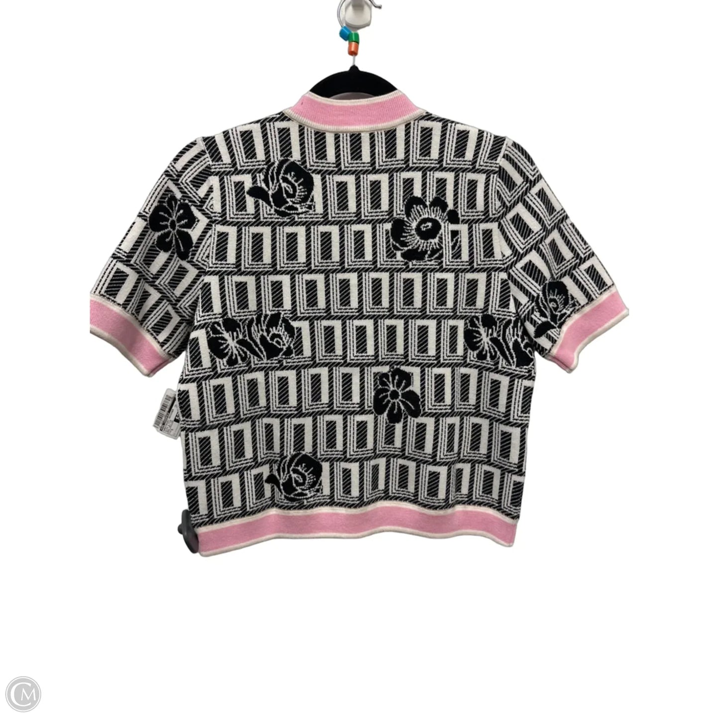 Sweatshirt Designer By Karl Lagerfeld In Black & Pink, Size: S
