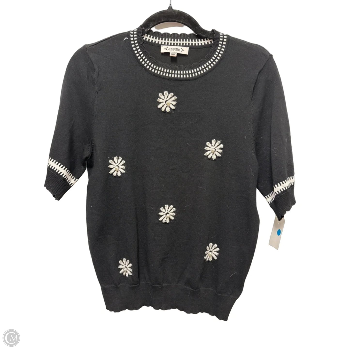 Sweater Short Sleeve By Nanette By Nanette Lepore In Black & White, Size: S