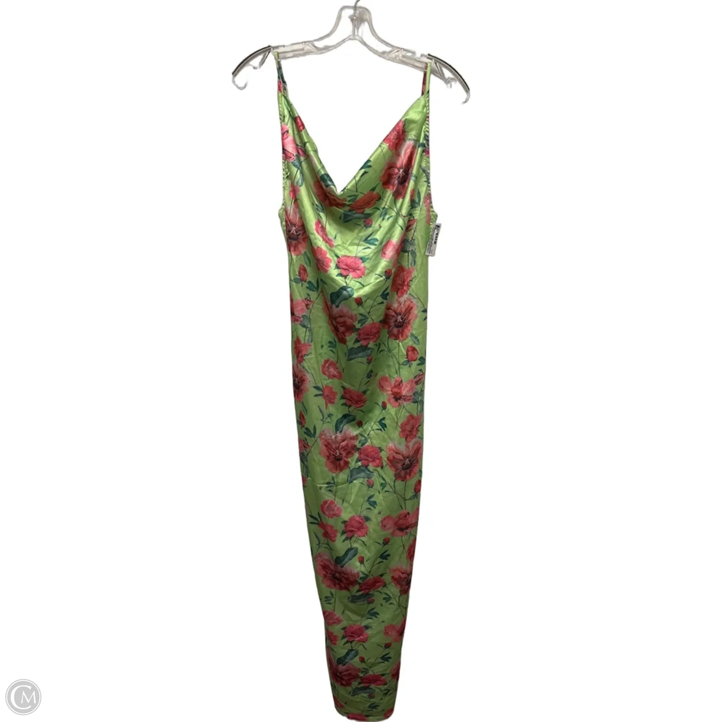Dress Casual Maxi By Pretty Little Thing In Green & Pink, Size: S