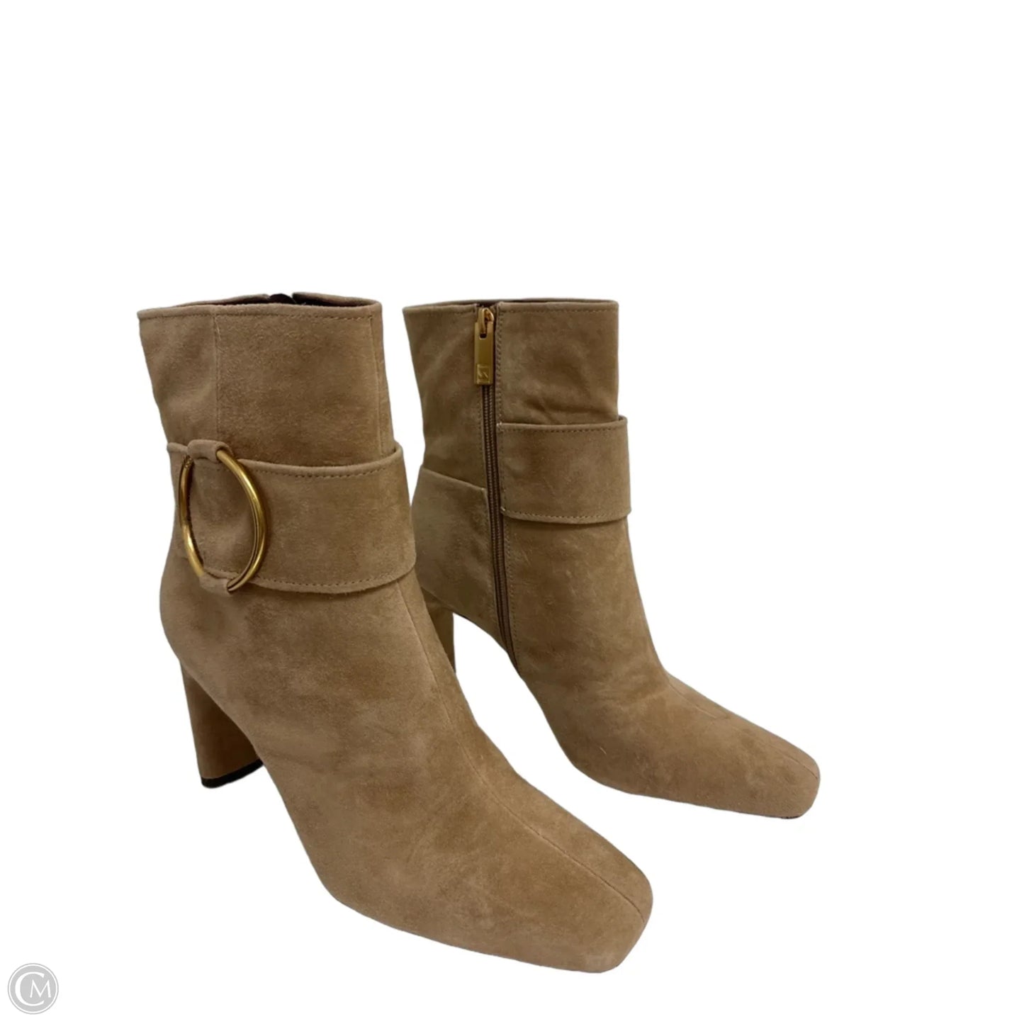 Boots Ankle Heels By Sarto In Cream, Size: 9.5