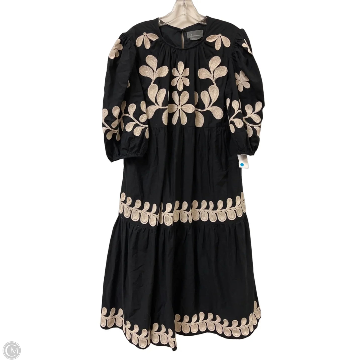 Dress Casual Maxi By Anthropologie In Black & Cream, Size: L