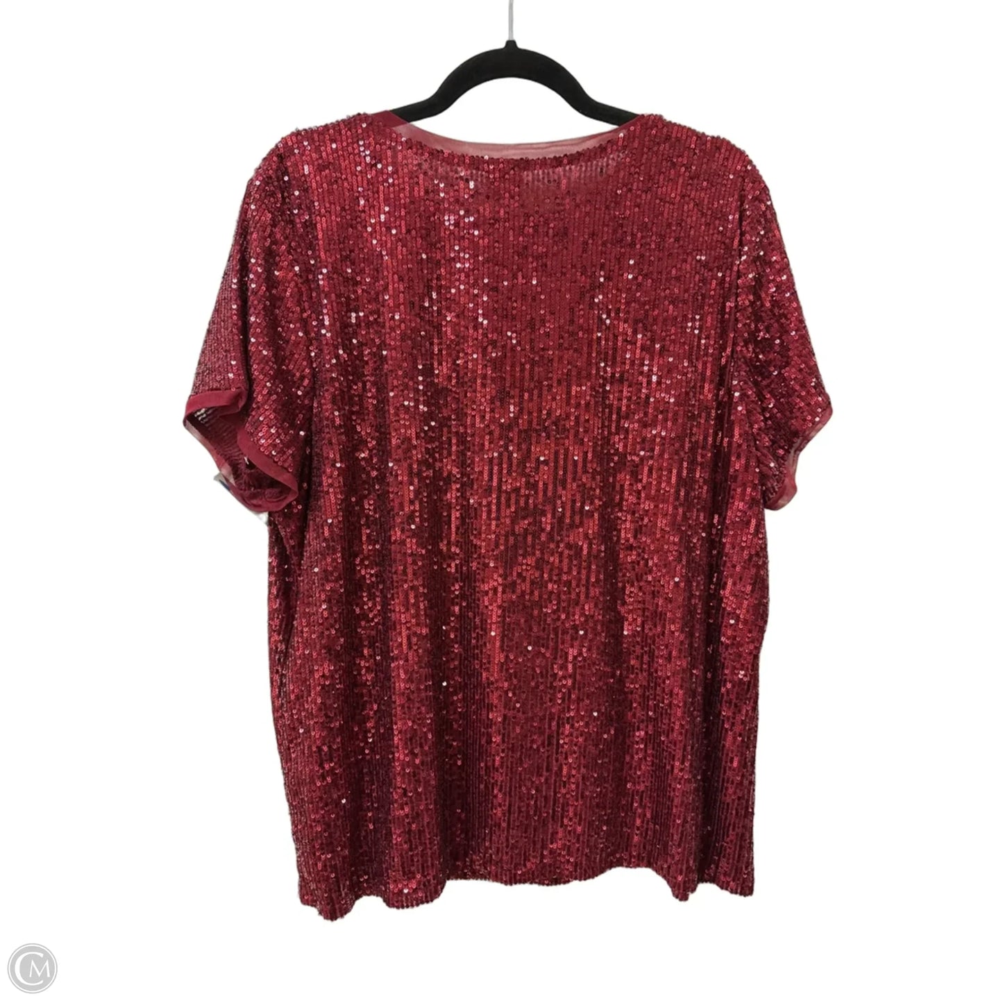 Top Short Sleeve By Anne Klein In Red, Size: 1x