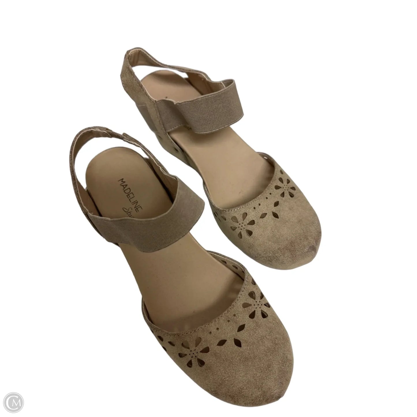 Sandals Heels Wedge By Madeline In Cream, Size: 7.5