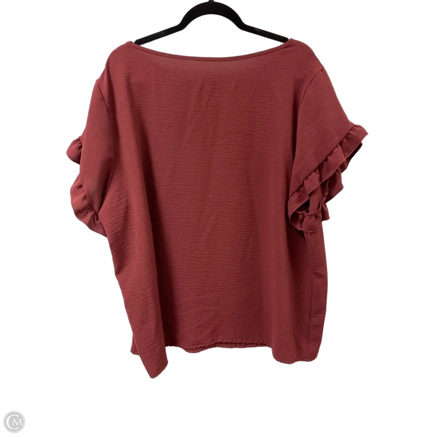 Top Short Sleeve By Shein In Red, Size: 3x
