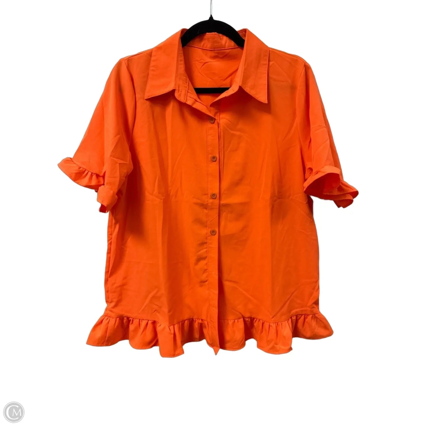 Blouse Short Sleeve By Clothes Mentor In Orange, Size: L