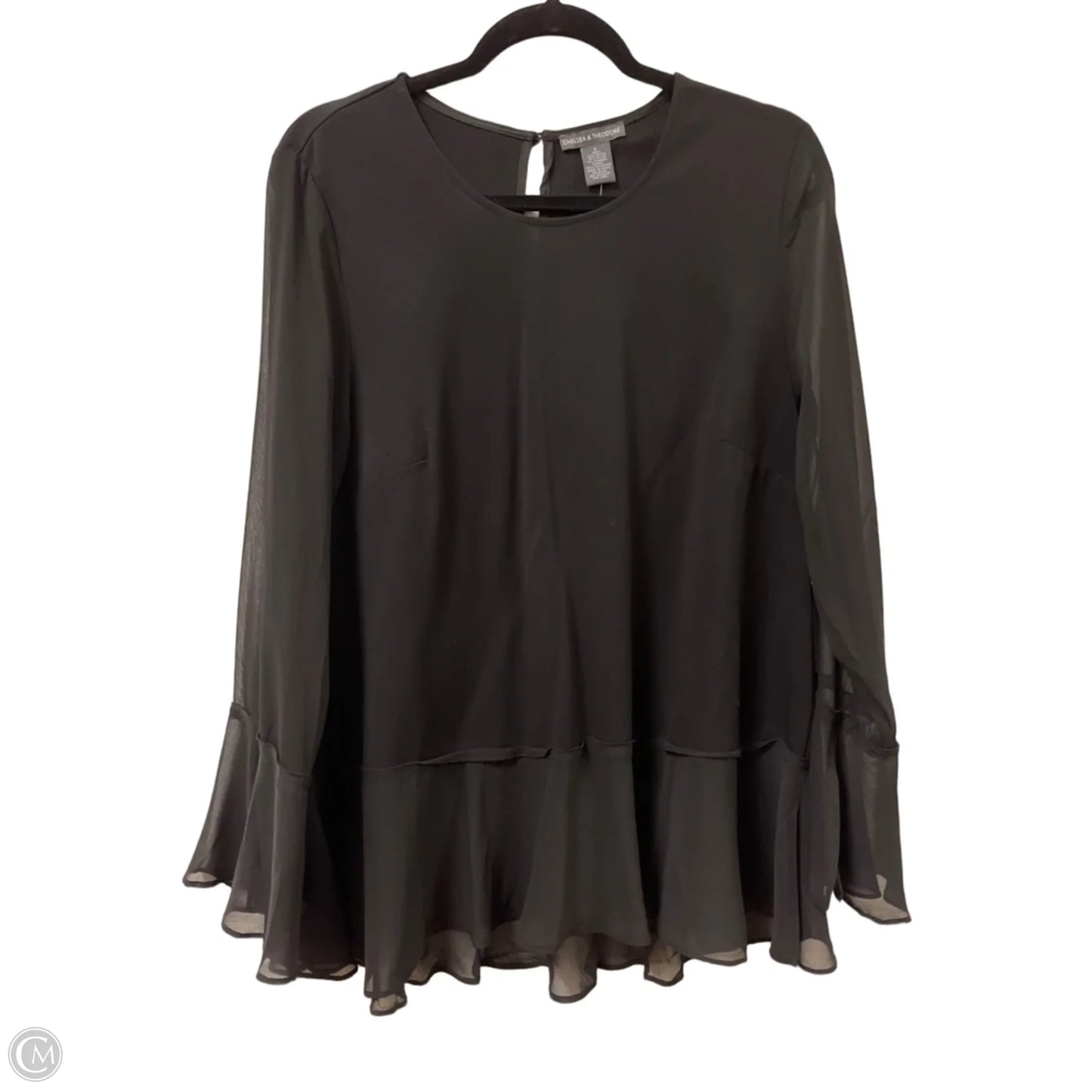 Top Long Sleeve By Chelsea And Theodore In Black, Size: L