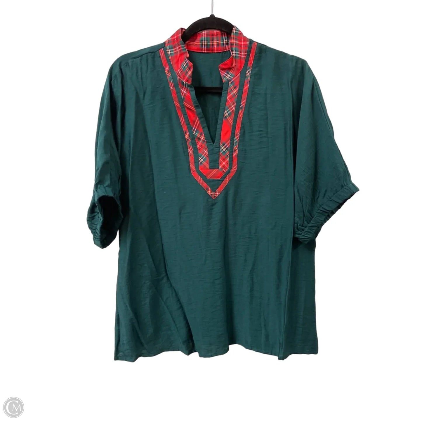Top Short Sleeve By Clothes Mentor In Green & Red, Size: L