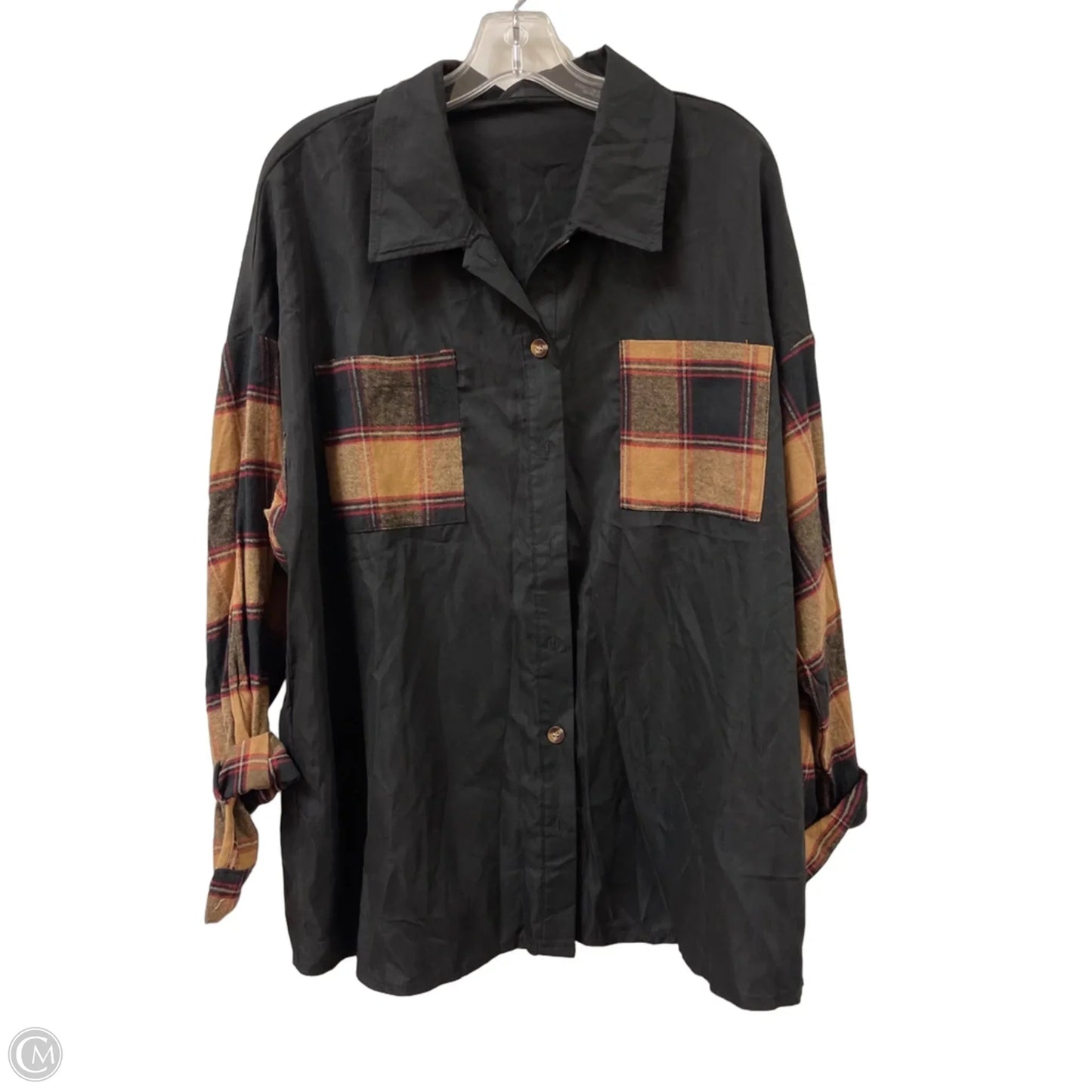 Blouse Long Sleeve By Clothes Mentor In Black & Brown, Size: Xl