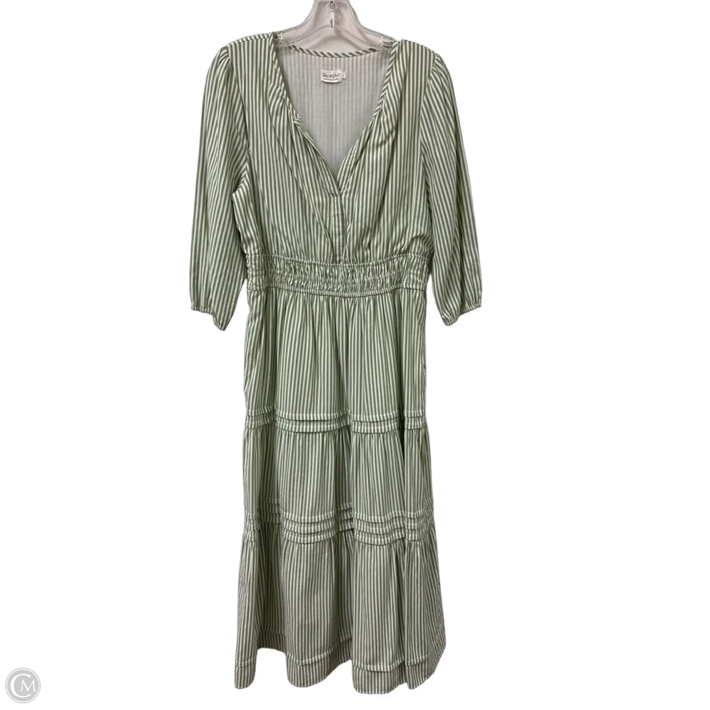 Dress Casual Maxi By Shop The Mint In Green & White, Size: L