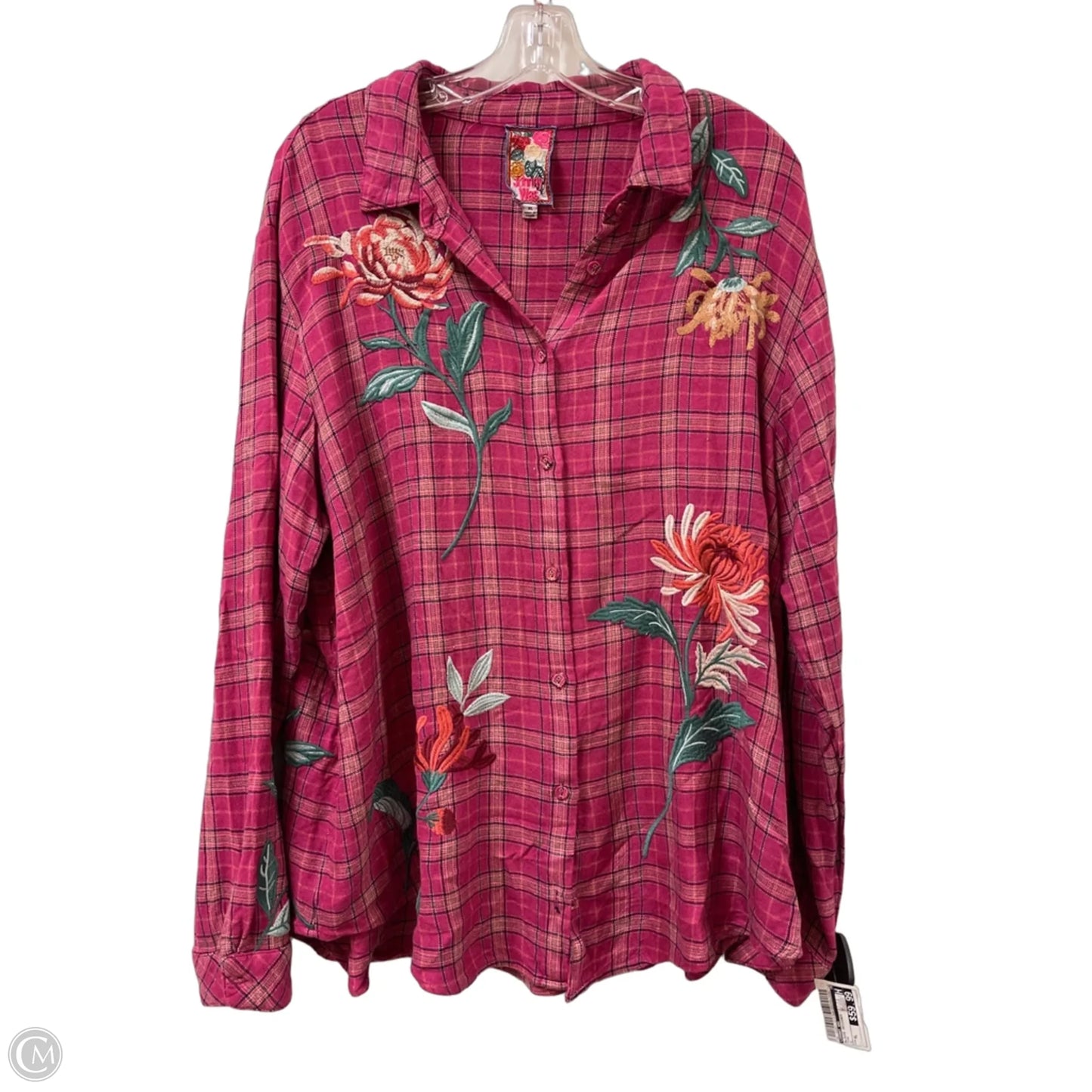 Blouse Designer By Johnny Was In Pink, Size: Xl