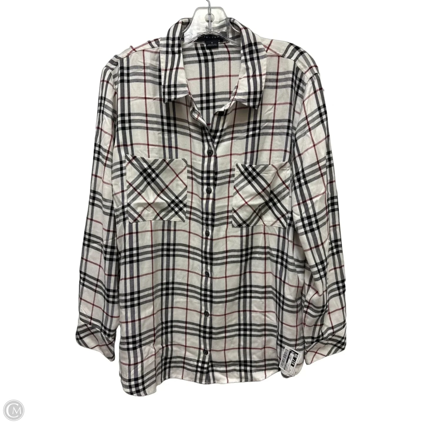Blouse Long Sleeve By Sanctuary In Black & White, Size: M