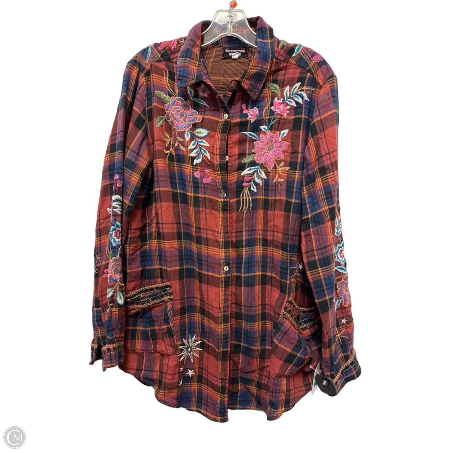 Blouse Designer By Johnny Was In Floral Print, Size: M