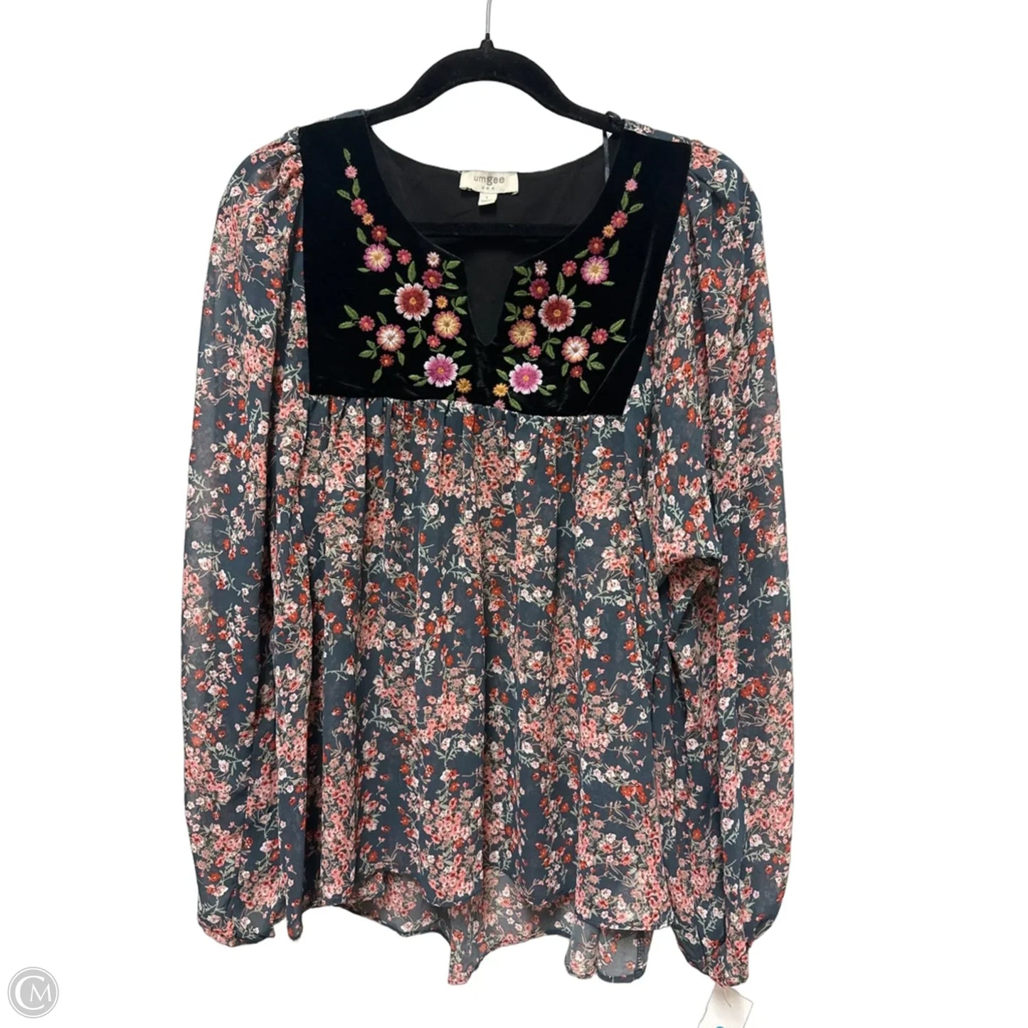 Top Long Sleeve By Umgee In Floral Print, Size: L