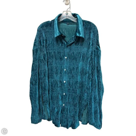 Blouse Long Sleeve By Clothes Mentor In Teal, Size: Xl