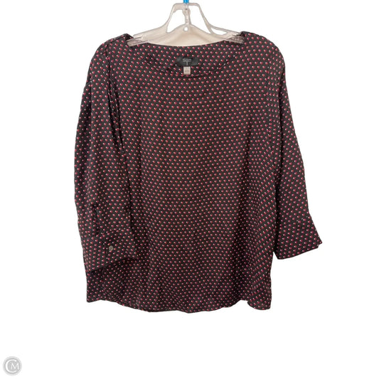 Top Long Sleeve By T Tahari In Black & Red, Size: L