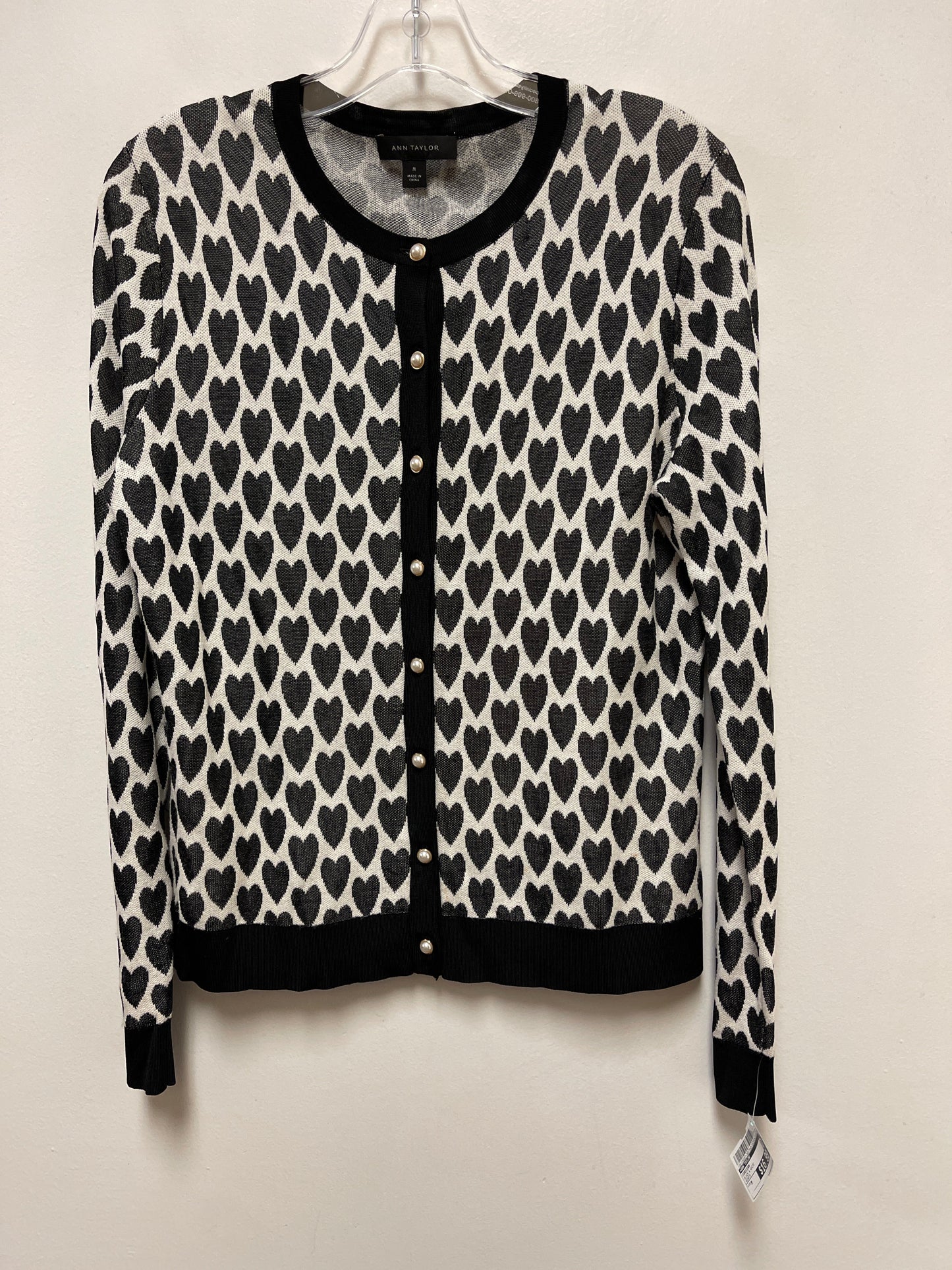 Cardigan By Ann Taylor In Black & White, Size: M