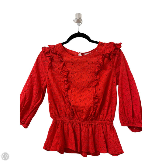 Top Long Sleeve By New York And Co In Red, Size: S