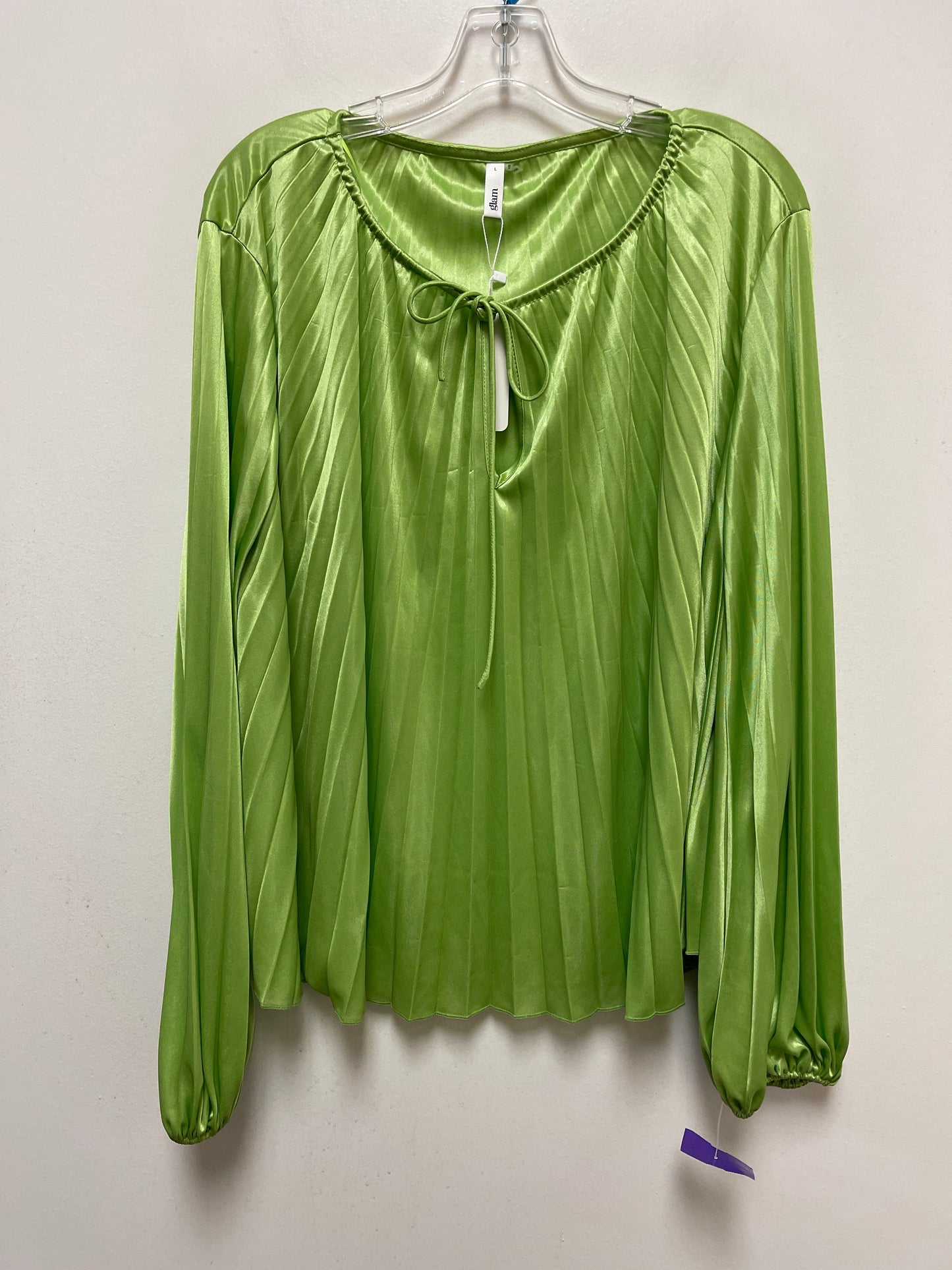 Green Top Long Sleeve Glam, Size L