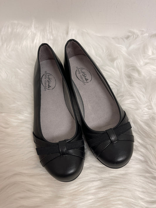 Black Shoes Flats Life Stride, Size 5