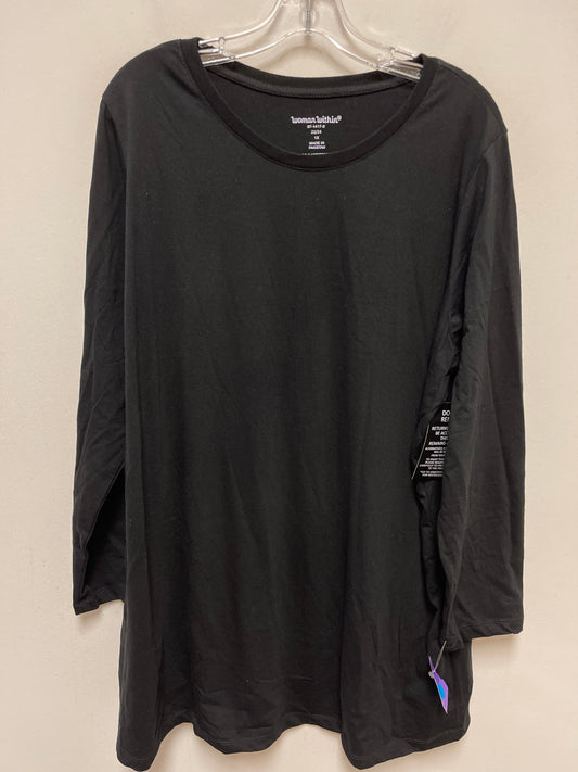 Black Top Long Sleeve Basic Woman Within, Size 1x