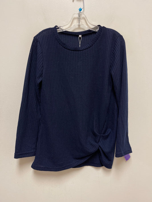 Navy Top Long Sleeve Clothes Mentor, Size M