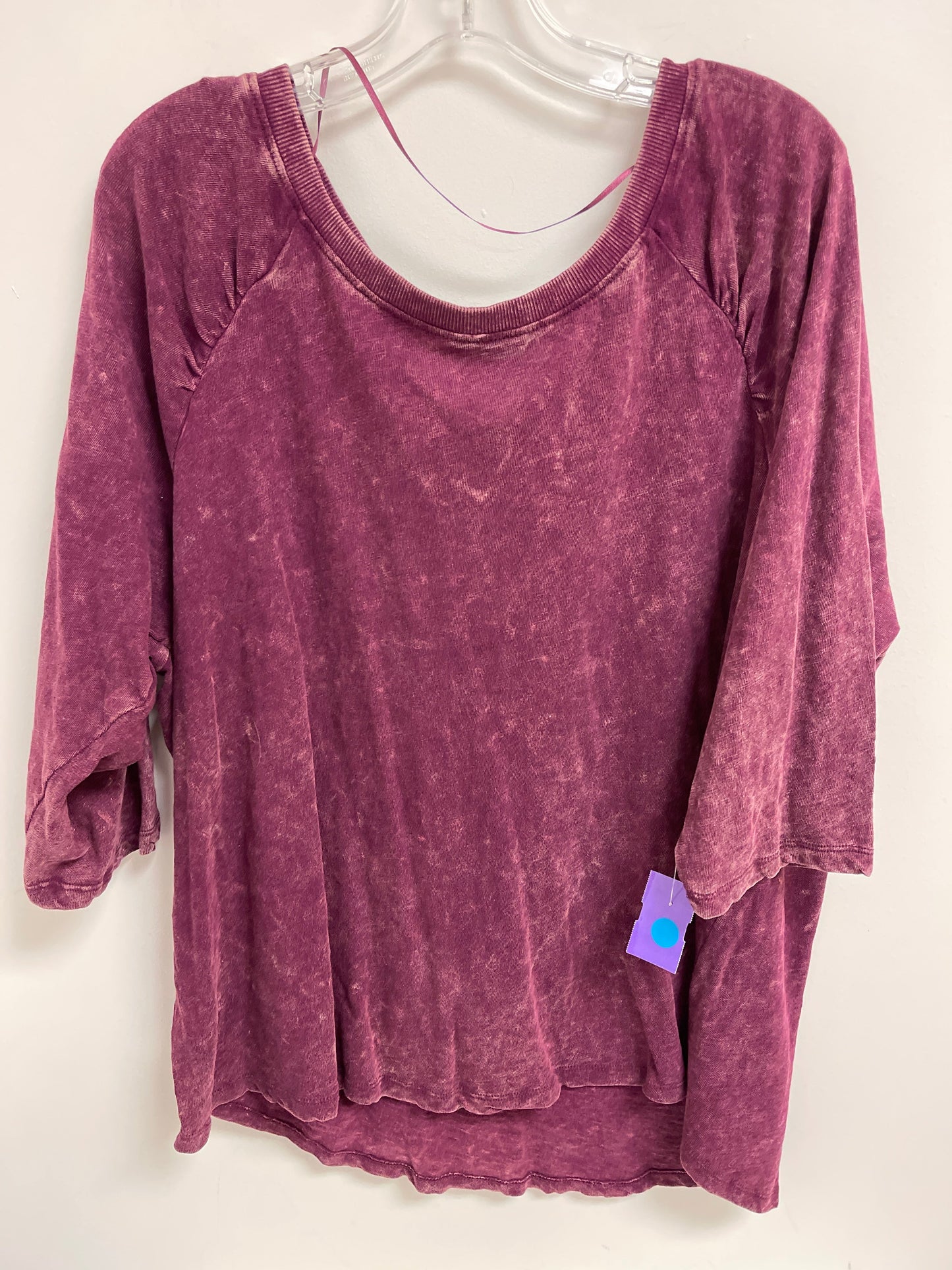 Purple Top 3/4 Sleeve Terra & Sky, Size 2x