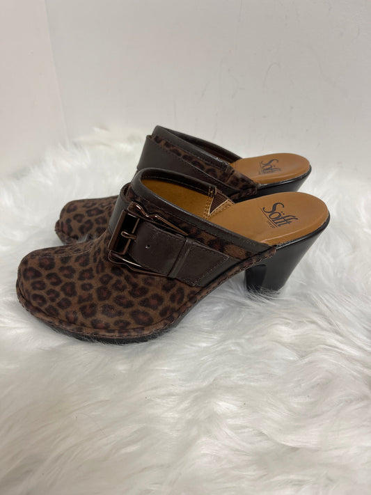 Animal Print Shoes Heels Block Sofft, Size 7